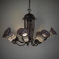 Meyda Lighting Stained Glass Pond Lily 251595 24" 7-Light Mahogany Bronze Chandelier With Pink & White Shade Glass