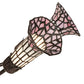 Meyda Lighting Stained Glass Pond Lily 251595 24" 7-Light Mahogany Bronze Chandelier With Pink & White Shade Glass