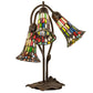 Meyda Lighting Stained Glass Pond Lily 251692 16" 3-Light Mahogany Bronze Accent Table Lamp With Multi-Colored Shade Glass