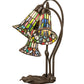 Meyda Lighting Stained Glass Pond Lily 251692 16" 3-Light Mahogany Bronze Accent Table Lamp With Multi-Colored Shade Glass