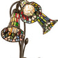 Meyda Lighting Stained Glass Pond Lily 251692 16" 3-Light Mahogany Bronze Accent Table Lamp With Multi-Colored Shade Glass