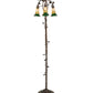 Meyda Lighting Stained Glass Pond Lily 255134 58" 3-Light Mahogany Bronze Floor Lamp With Green & Honey Shade Glass