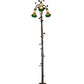 Meyda Lighting Stained Glass Pond Lily 255134 58" 3-Light Mahogany Bronze Floor Lamp With Green & Honey Shade Glass