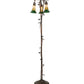 Meyda Lighting Stained Glass Pond Lily 255134 58" 3-Light Mahogany Bronze Floor Lamp With Green & Honey Shade Glass