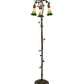 Meyda Lighting Stained Glass Pond Lily 255134 58" 3-Light Mahogany Bronze Floor Lamp With Green & Honey Shade Glass