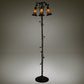 Meyda Lighting Stained Glass Pond Lily 255135 58" 3-Light Mahogany Bronze Floor Lamp With Violet & Honey Shade Glass