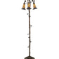 Meyda Lighting Stained Glass Pond Lily 255135 58" 3-Light Mahogany Bronze Floor Lamp With Violet & Honey Shade Glass