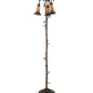 Meyda Lighting Stained Glass Pond Lily 255135 58" 3-Light Mahogany Bronze Floor Lamp With Violet & Honey Shade Glass