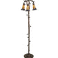 Meyda Lighting Stained Glass Pond Lily 255135 58" 3-Light Mahogany Bronze Floor Lamp With Violet & Honey Shade Glass