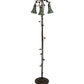 Meyda Lighting Stained Glass Pond Lily 255136 58" 3-Light Mahogany Bronze Floor Lamp With Green Shade Glass