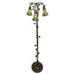 Meyda Lighting Stained Glass Pond Lily 255136 58" 3-Light Mahogany Bronze Floor Lamp With Green Shade Glass