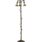 Meyda Lighting Stained Glass Pond Lily 255136 58" 3-Light Mahogany Bronze Floor Lamp With Green Shade Glass