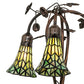 Meyda Lighting Stained Glass Pond Lily 255136 58" 3-Light Mahogany Bronze Floor Lamp With Green Shade Glass