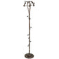 Meyda Lighting Stained Glass Pond Lily 255136 58" 3-Light Mahogany Bronze Floor Lamp With Green Shade Glass