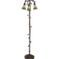 Meyda Lighting Stained Glass Pond Lily 255136 58" 3-Light Mahogany Bronze Floor Lamp With Green Shade Glass