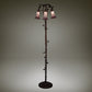 Meyda Lighting Stained Glass Pond Lily 255137 58" 3-Light Mahogany Bronze Floor Lamp With Pink Shade Glass