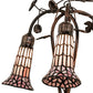 Meyda Lighting Stained Glass Pond Lily 255137 58" 3-Light Mahogany Bronze Floor Lamp With Pink Shade Glass