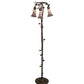 Meyda Lighting Stained Glass Pond Lily 255137 58" 3-Light Mahogany Bronze Floor Lamp With Pink Shade Glass