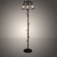 Meyda Lighting Stained Glass Pond Lily 255139 58" 3-Light Mahogany Bronze Floor Lamp With Pink & White Shade Glass