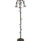 Meyda Lighting Stained Glass Pond Lily 255139 58" 3-Light Mahogany Bronze Floor Lamp With Pink & White Shade Glass