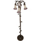 Meyda Lighting Stained Glass Pond Lily 255139 58" 3-Light Mahogany Bronze Floor Lamp With Pink & White Shade Glass