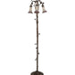 Meyda Lighting Stained Glass Pond Lily 255139 58" 3-Light Mahogany Bronze Floor Lamp With Pink & White Shade Glass