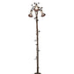 Meyda Lighting Stained Glass Pond Lily 255139 58" 3-Light Mahogany Bronze Floor Lamp With Pink & White Shade Glass