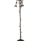 Meyda Lighting Stained Glass Pond Lily 255139 58" 3-Light Mahogany Bronze Floor Lamp With Pink & White Shade Glass