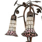 Meyda Lighting Stained Glass Pond Lily 255139 58" 3-Light Mahogany Bronze Floor Lamp With Pink & White Shade Glass