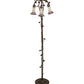 Meyda Lighting Stained Glass Pond Lily 255139 58" 3-Light Mahogany Bronze Floor Lamp With Pink & White Shade Glass