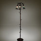 Meyda Lighting Stained Glass Pond Lily 255141 58" 3-Light Mahogany Bronze Floor Lamp With Multi-Colored Shade Glass