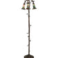 Meyda Lighting Stained Glass Pond Lily 255141 58" 3-Light Mahogany Bronze Floor Lamp With Multi-Colored Shade Glass