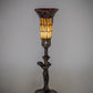 Meyda Lighting Stained Glass Pond Lily 259393 15" Mahogany Bronze Nouveau Lady Accent Table Lamp With Red & Yellow Shade Glass