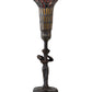 Meyda Lighting Stained Glass Pond Lily 259393 15" Mahogany Bronze Nouveau Lady Accent Table Lamp With Red & Yellow Shade Glass