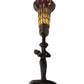 Meyda Lighting Stained Glass Pond Lily 259393 15" Mahogany Bronze Nouveau Lady Accent Table Lamp With Red & Yellow Shade Glass