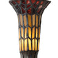 Meyda Lighting Stained Glass Pond Lily 259393 15" Mahogany Bronze Nouveau Lady Accent Table Lamp With Red & Yellow Shade Glass