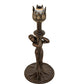 Meyda Lighting Stained Glass Pond Lily 259393 15" Mahogany Bronze Nouveau Lady Accent Table Lamp With Red & Yellow Shade Glass