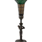 Meyda Lighting Stained Glass Pond Lily 259394 15" Mahogany Bronze Nouveau Lady Accent Table Lamp With Green & Yellow Shade Glass