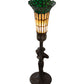 Meyda Lighting Stained Glass Pond Lily 259394 15" Mahogany Bronze Nouveau Lady Accent Table Lamp With Green & Yellow Shade Glass