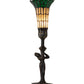 Meyda Lighting Stained Glass Pond Lily 259394 15" Mahogany Bronze Nouveau Lady Accent Table Lamp With Green & Yellow Shade Glass
