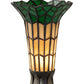 Meyda Lighting Stained Glass Pond Lily 259394 15" Mahogany Bronze Nouveau Lady Accent Table Lamp With Green & Yellow Shade Glass