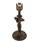 Meyda Lighting Stained Glass Pond Lily 259394 15" Mahogany Bronze Nouveau Lady Accent Table Lamp With Green & Yellow Shade Glass