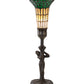 Meyda Lighting Stained Glass Pond Lily 259394 15" Mahogany Bronze Nouveau Lady Accent Table Lamp With Green & Yellow Shade Glass