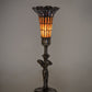 Meyda Lighting Stained Glass Pond Lily 259395 15" Mahogany Bronze Nouveau Lady Accent Table Lamp With Violet & Yellow Shade Glass