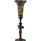Meyda Lighting Stained Glass Pond Lily 259395 15" Mahogany Bronze Nouveau Lady Accent Table Lamp With Violet & Yellow Shade Glass