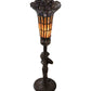 Meyda Lighting Stained Glass Pond Lily 259395 15" Mahogany Bronze Nouveau Lady Accent Table Lamp With Violet & Yellow Shade Glass