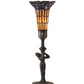 Meyda Lighting Stained Glass Pond Lily 259395 15" Mahogany Bronze Nouveau Lady Accent Table Lamp With Violet & Yellow Shade Glass