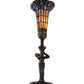 Meyda Lighting Stained Glass Pond Lily 259395 15" Mahogany Bronze Nouveau Lady Accent Table Lamp With Violet & Yellow Shade Glass