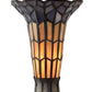 Meyda Lighting Stained Glass Pond Lily 259395 15" Mahogany Bronze Nouveau Lady Accent Table Lamp With Violet & Yellow Shade Glass
