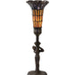Meyda Lighting Stained Glass Pond Lily 259395 15" Mahogany Bronze Nouveau Lady Accent Table Lamp With Violet & Yellow Shade Glass